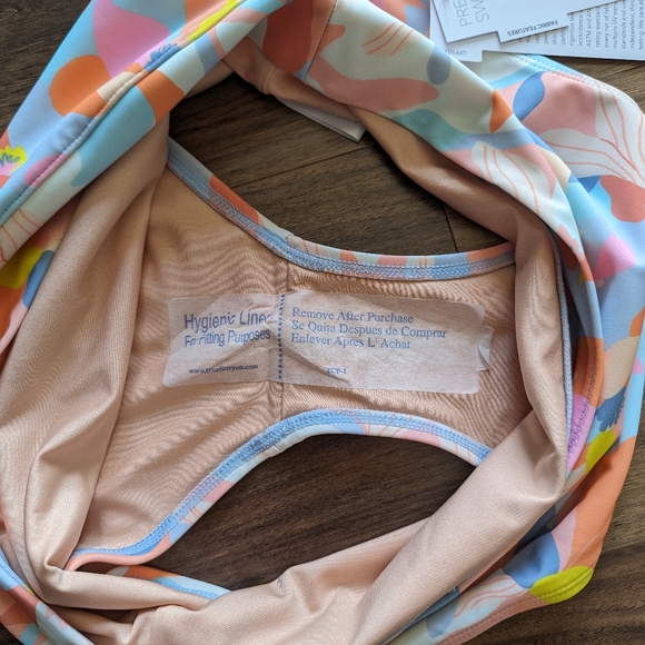 NWT Mott50 Joana high rise moderate coverage swim bottom in honeysuckle print - Picture 4 of 5